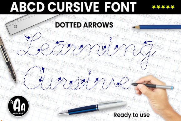 Abcd Cursive Dotted Arrows: A Font for Learning and Design