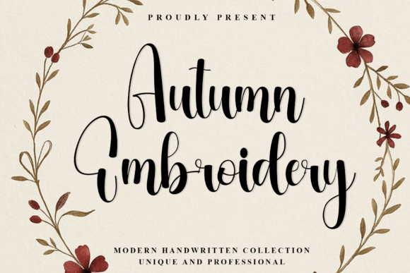 Autumn Embroidery: A Modern Handwritten Script Font