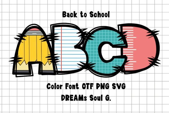 Backto200pencil: A Playful Color Font for School Designs