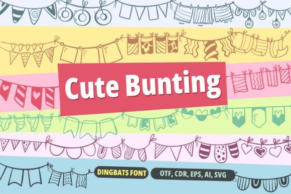Cute Bunting: Unleash Playful Creativity with This Dingbat Font