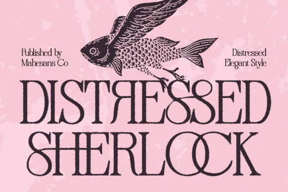 Distressed Sherlock: Elegant Serif Font with Vintage Texture