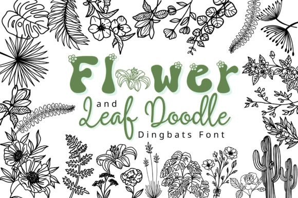 Flower and Leaf Doodle: A Charming Dingbat Typeface for Creative Projects